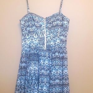 GUESS Brand. Black and blue print dress, size 10